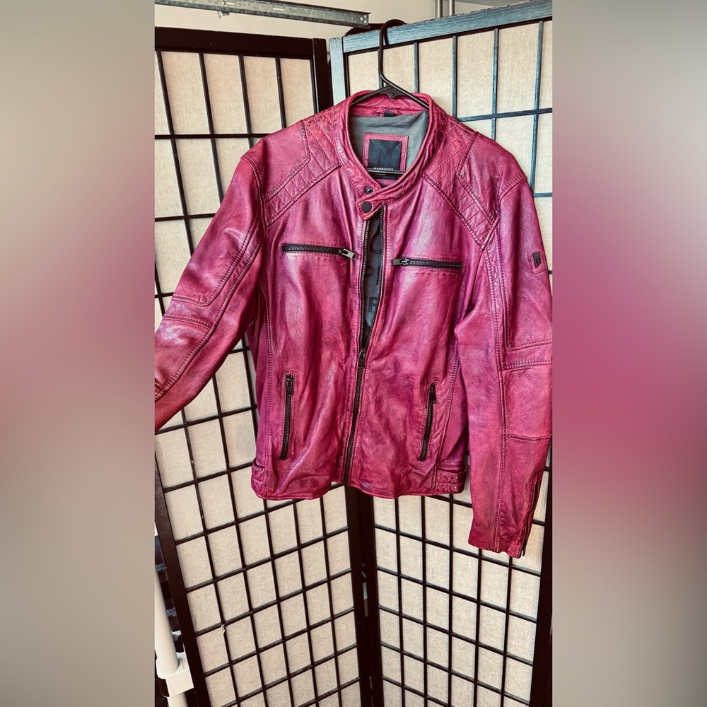 Men's Red Leather Jacket